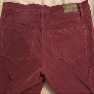 Madewell Maroon velvet Trousers